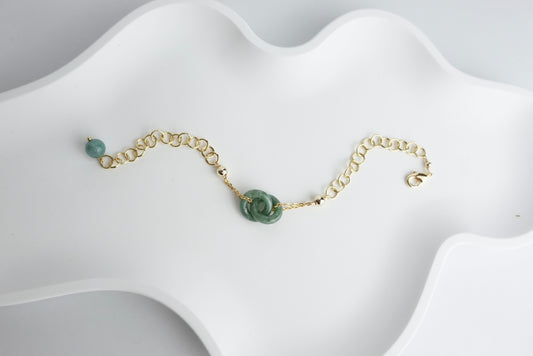 Interlinked Jade Bracelet (Dark Green)