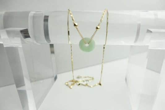 Jade donut necklace