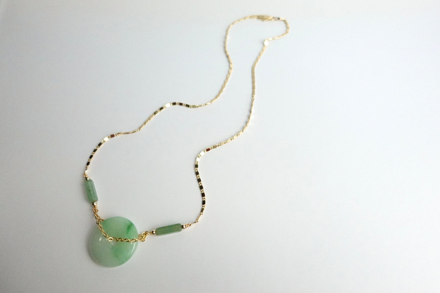 Jade donut necklace
