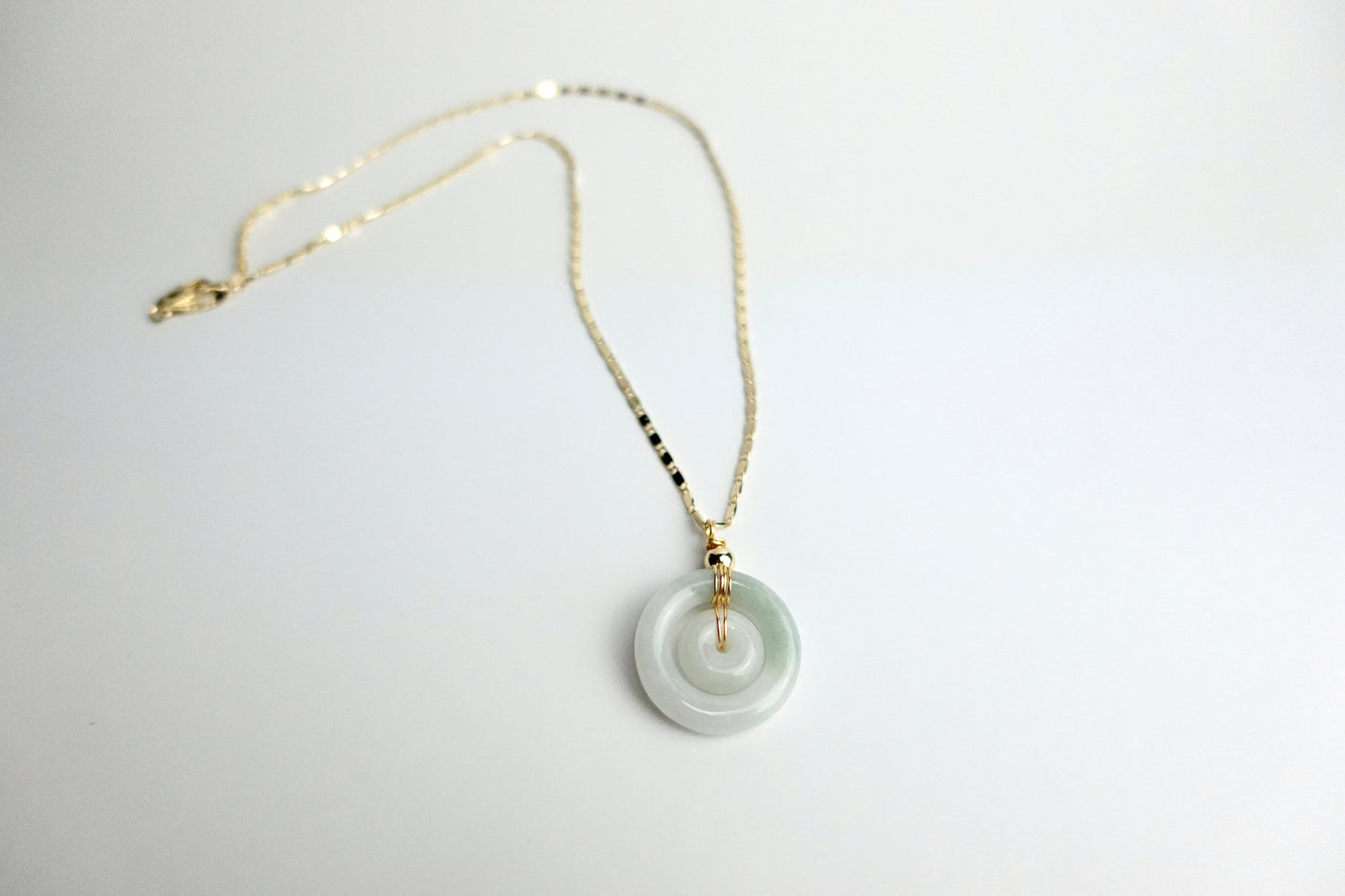 Double donut jade necklace