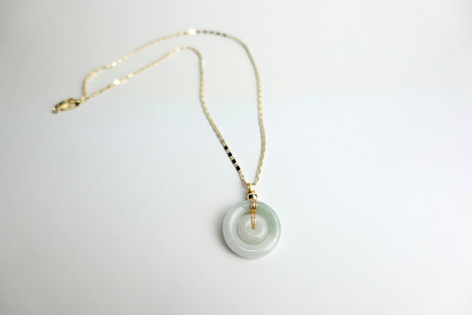 Double donut jade necklace