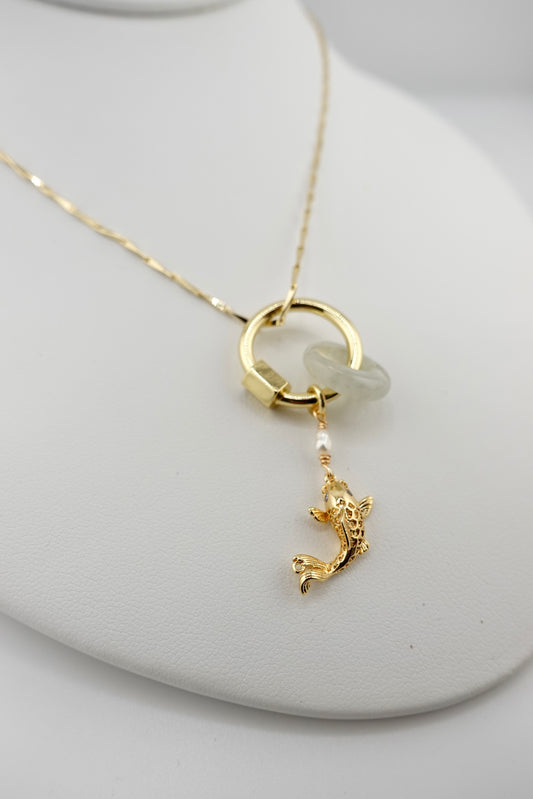 Koi drop jade necklace