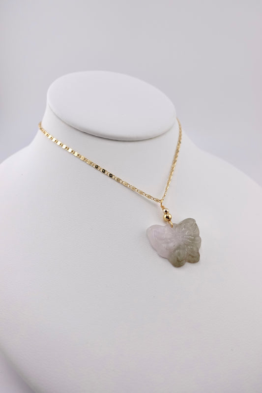 Butterfly jade necklace