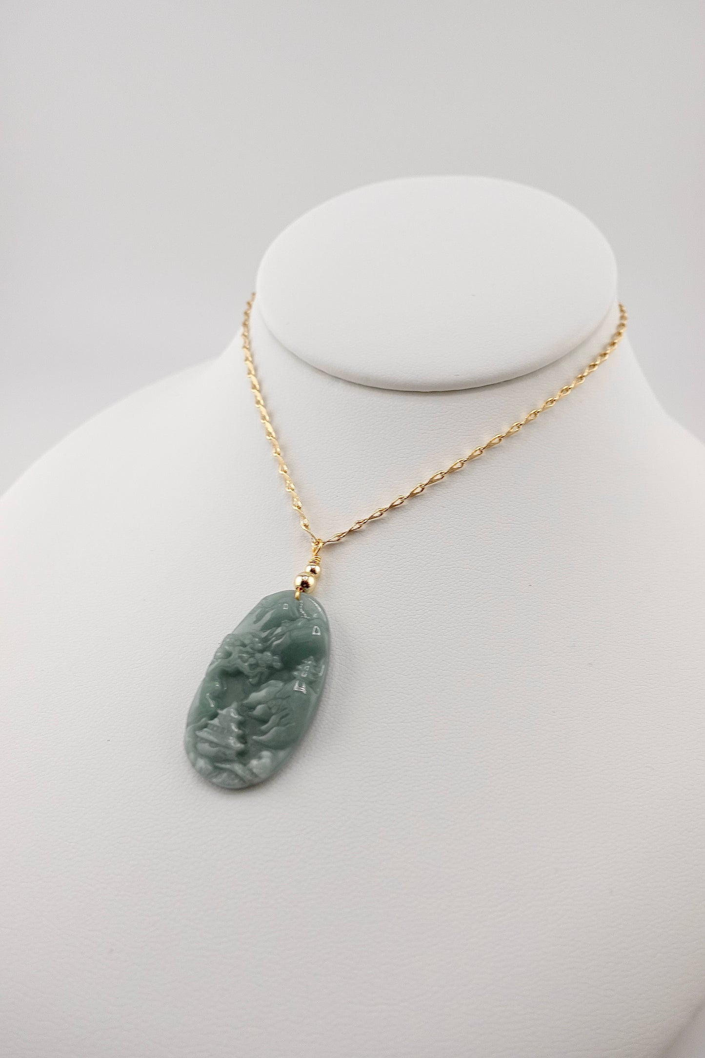 Jade landscape necklace