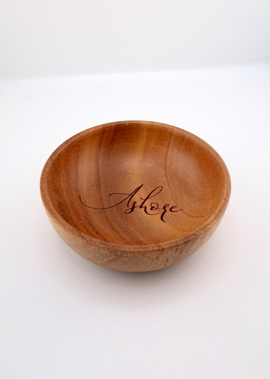 Acacia wood trinket bowl