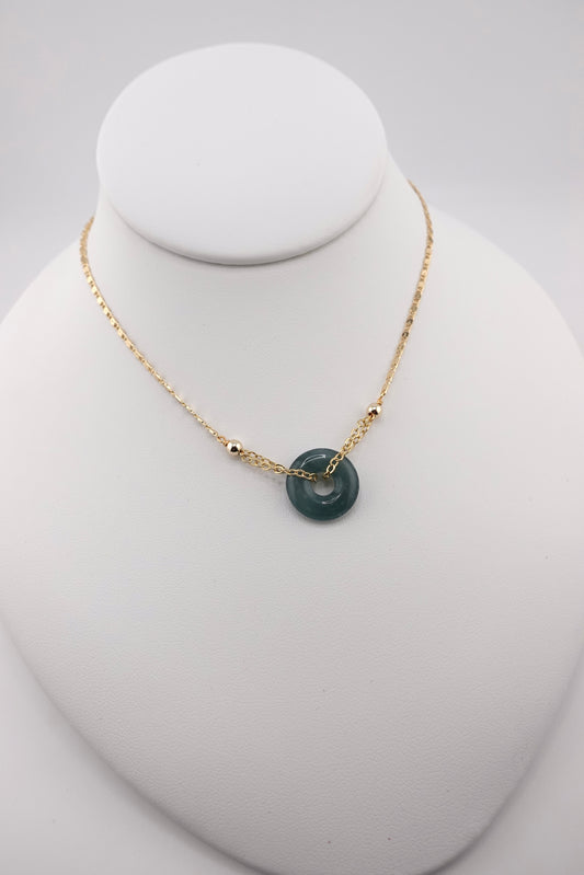 Jade donut necklace