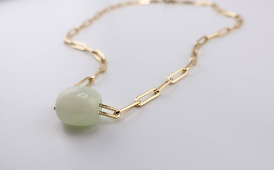 Large paper clip barrel necklace