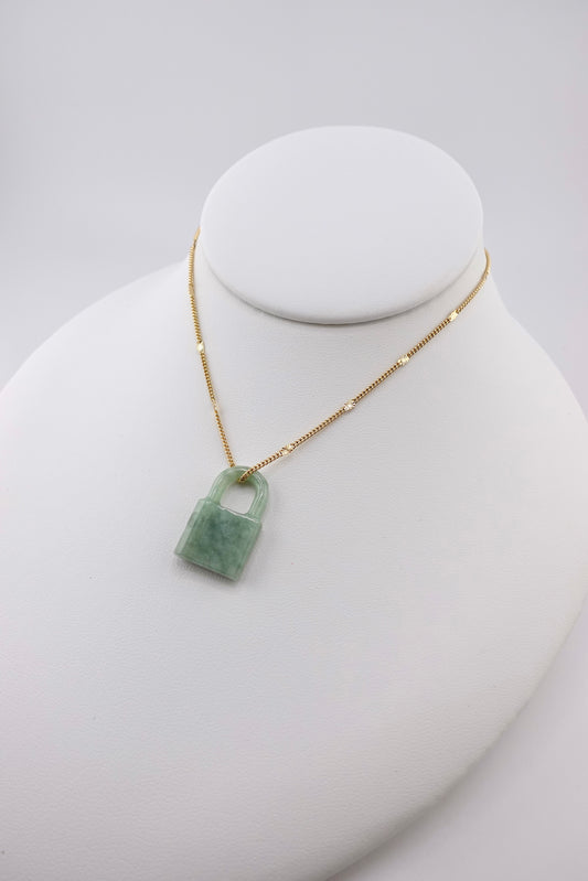 Jade lock necklace