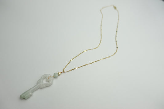 Jade key necklace