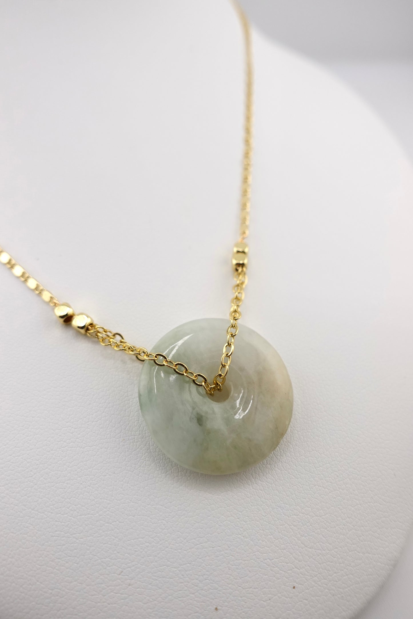 Jade donut necklace