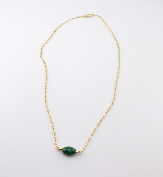 Barrel jade necklace