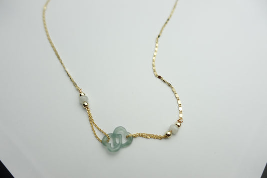 Light jade lovers tide necklace