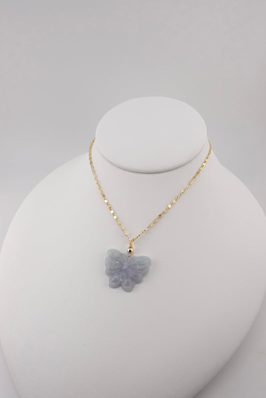 Jade butterfly necklace