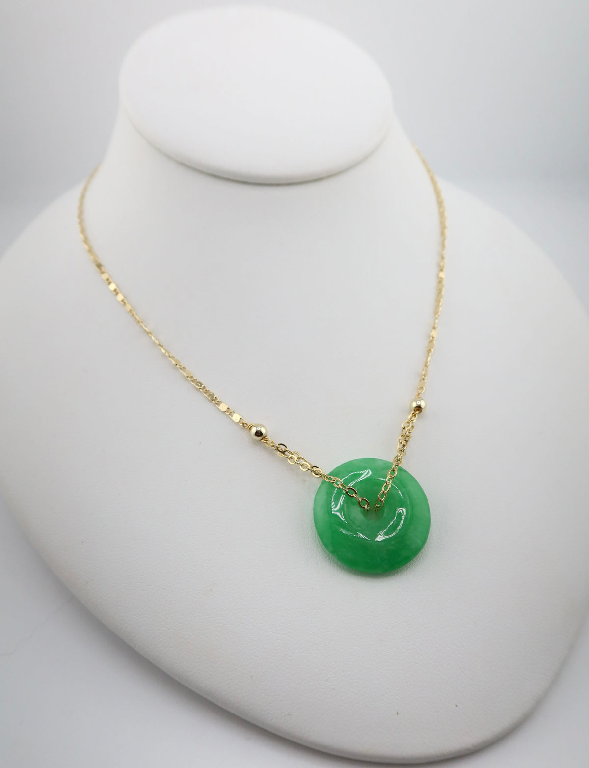 Jade donut necklace