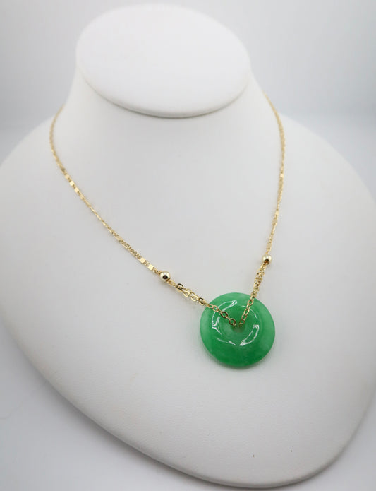 Jade donut necklace