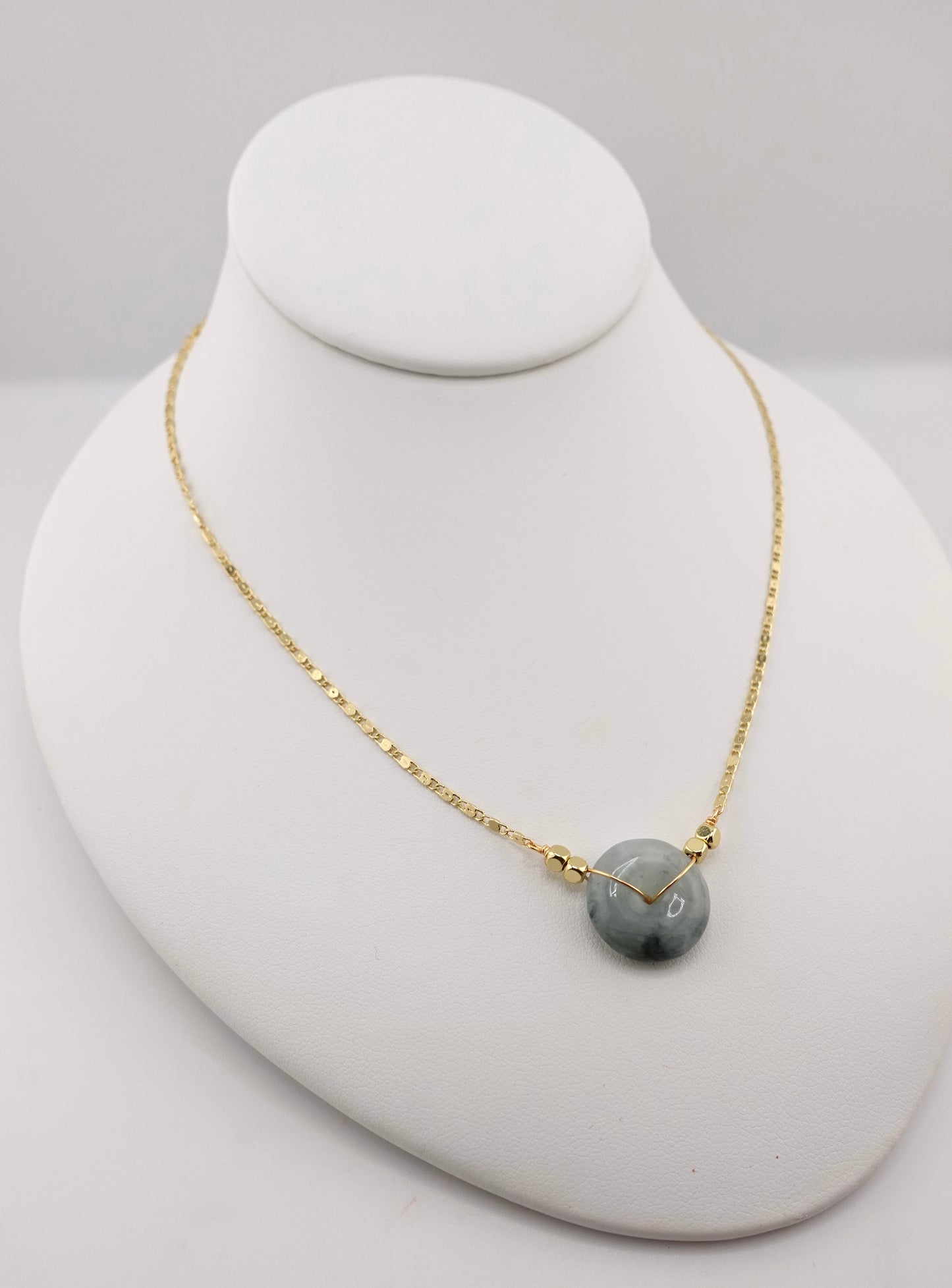 Jade donut necklace