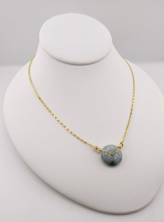Jade donut necklace