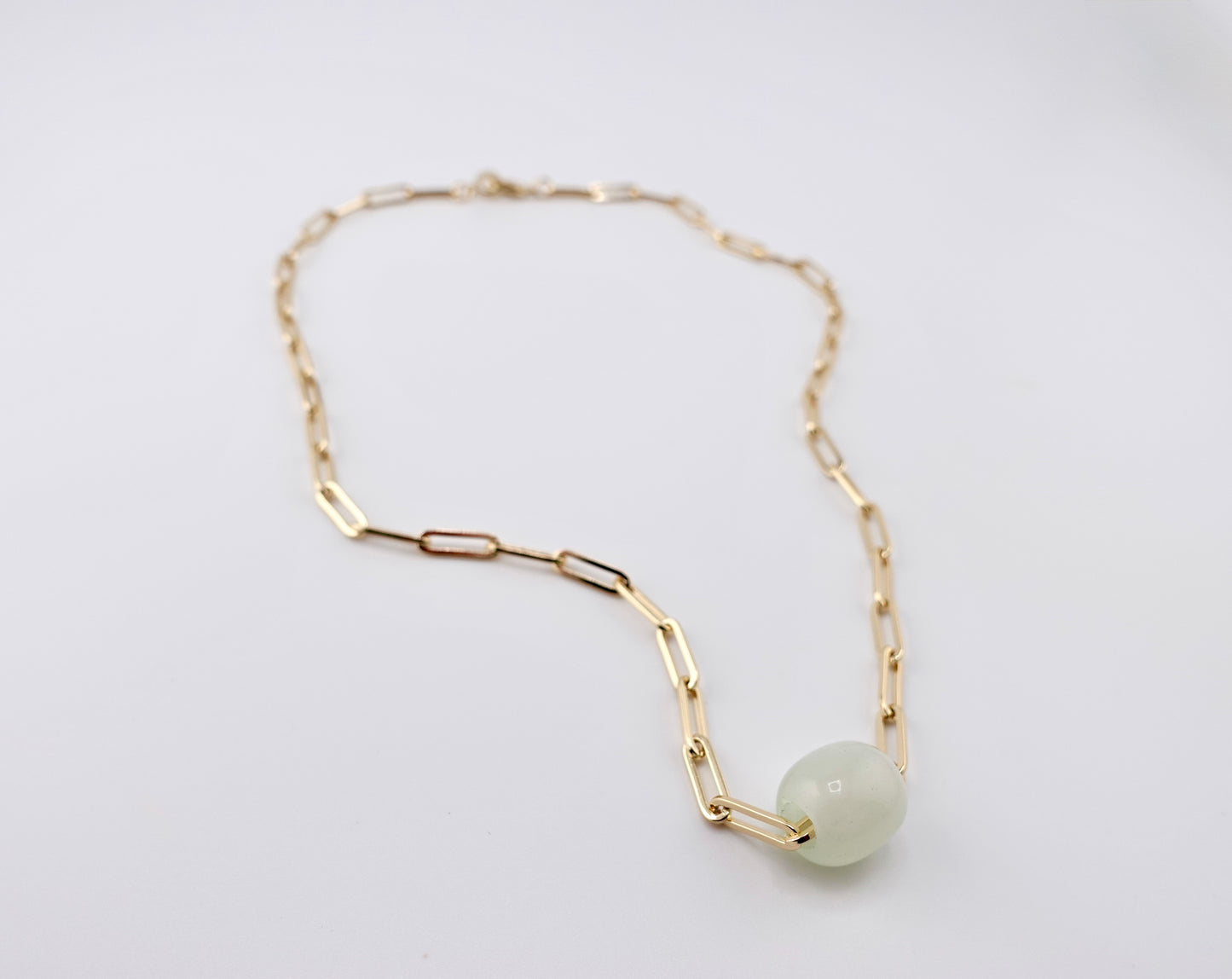 Large paper clip barrel necklace