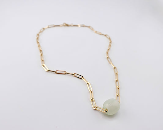Large paper clip barrel necklace