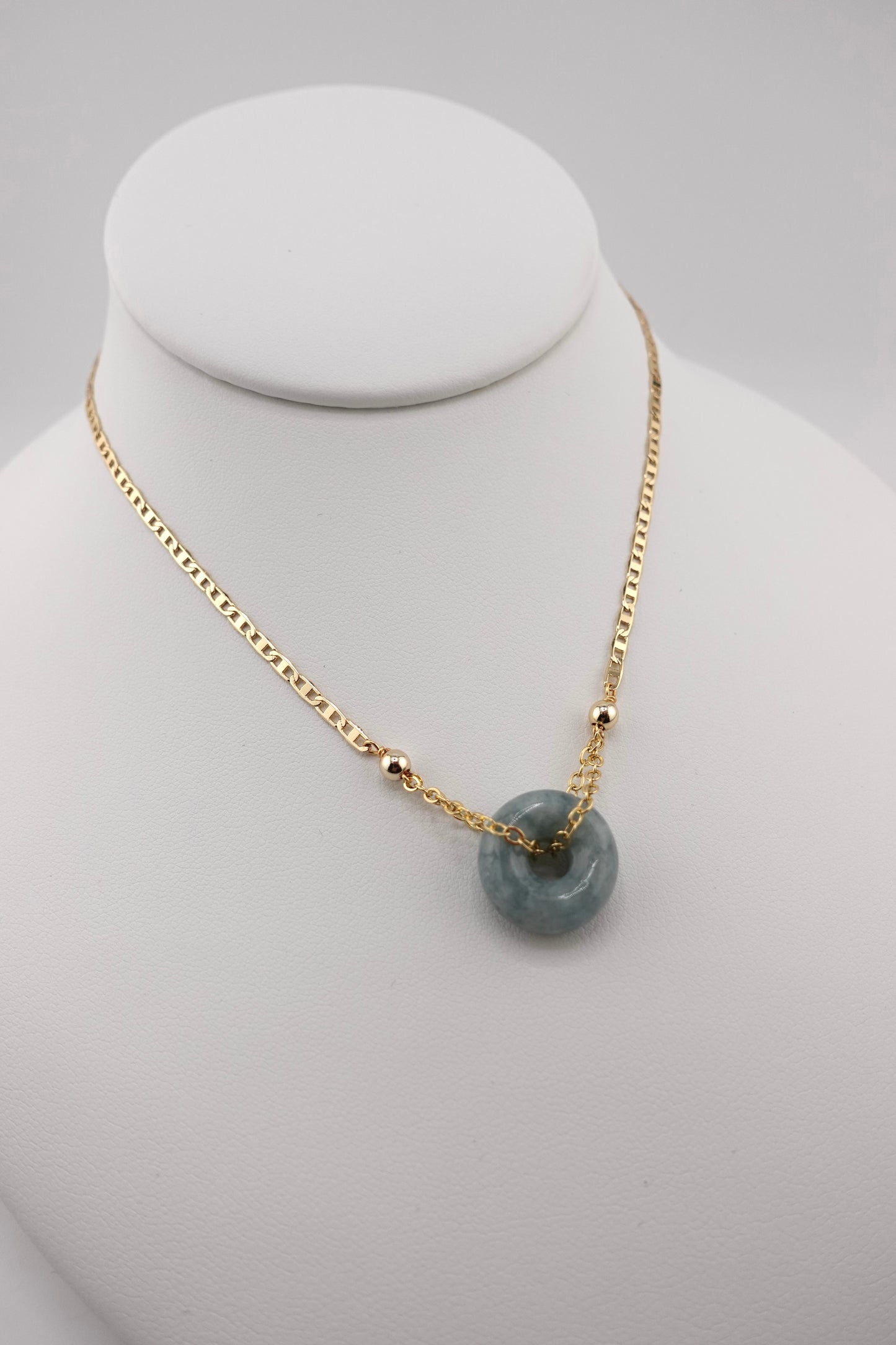 Jade donut necklace