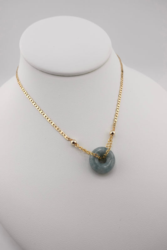 Jade donut necklace