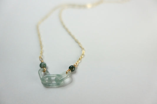 Jade link necklace