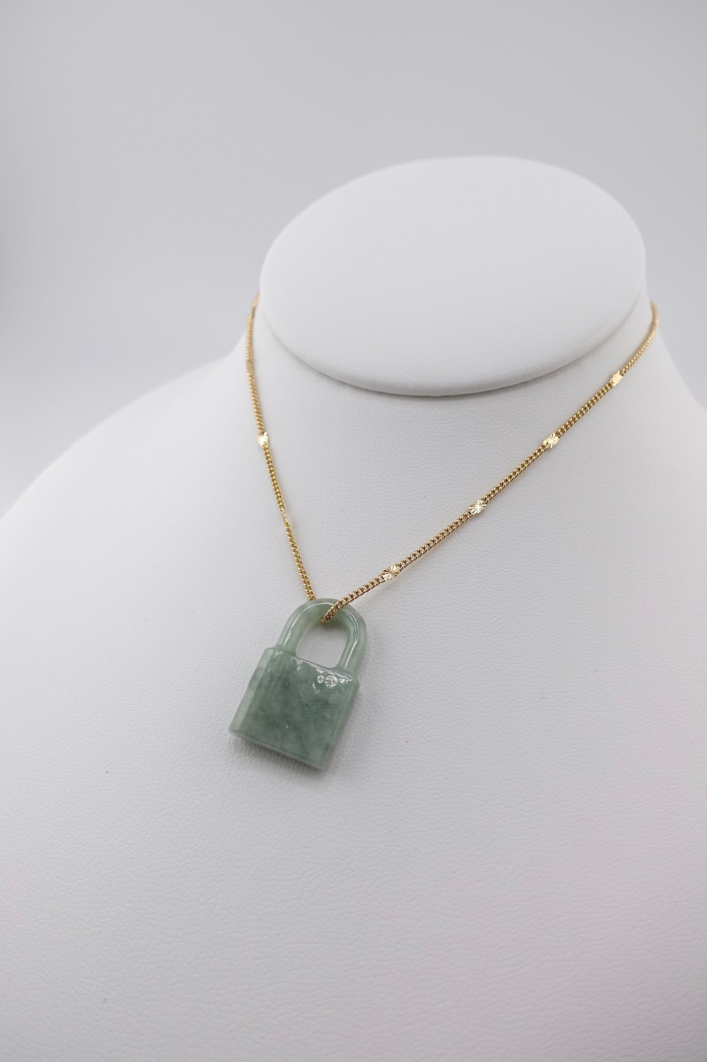 Jade lock necklace