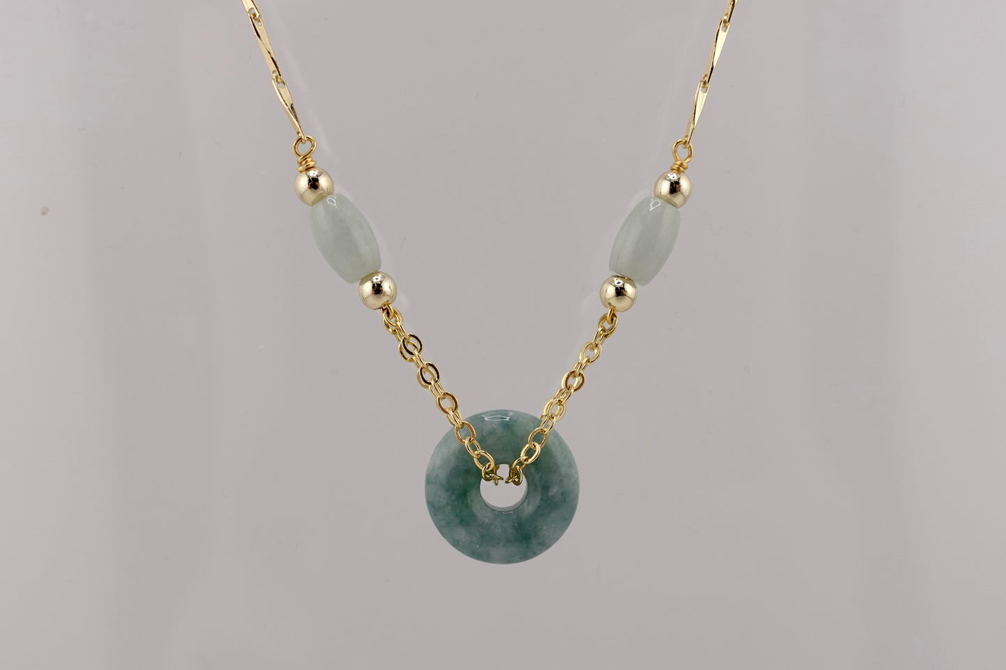 Jade donut necklace