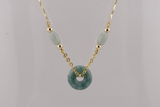 Jade donut necklace