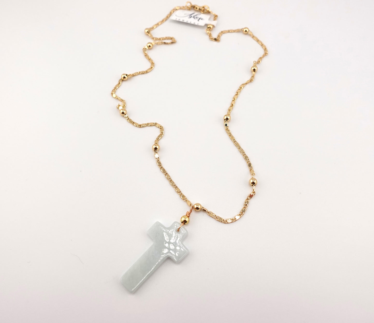 Jade cross necklace
