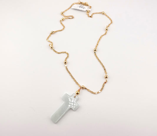 Jade cross necklace