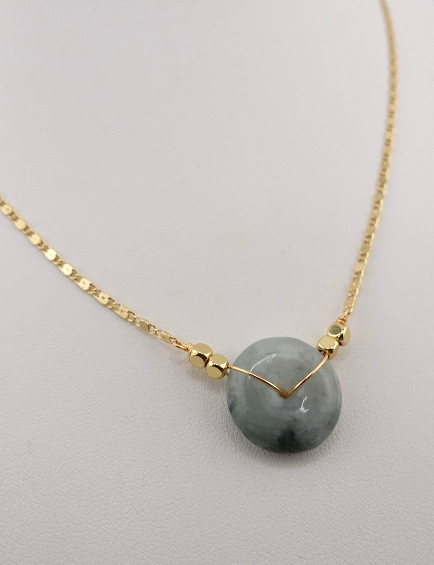 Jade donut necklace