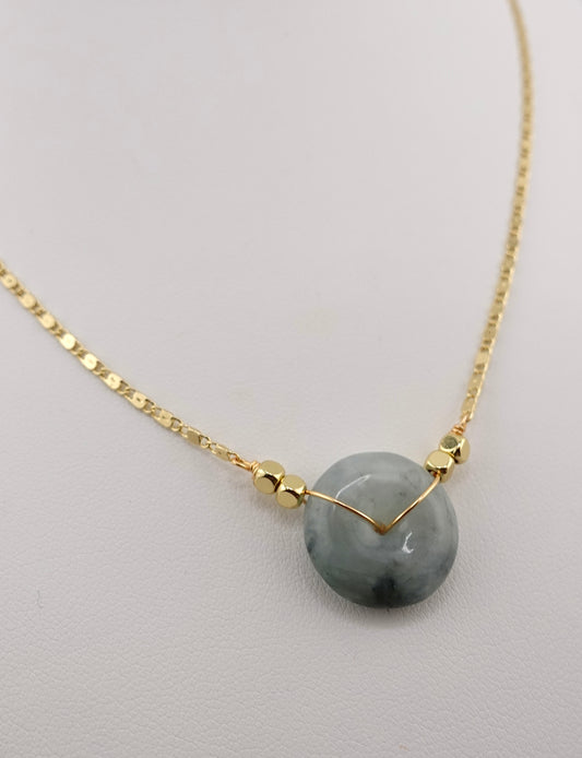 Jade donut necklace