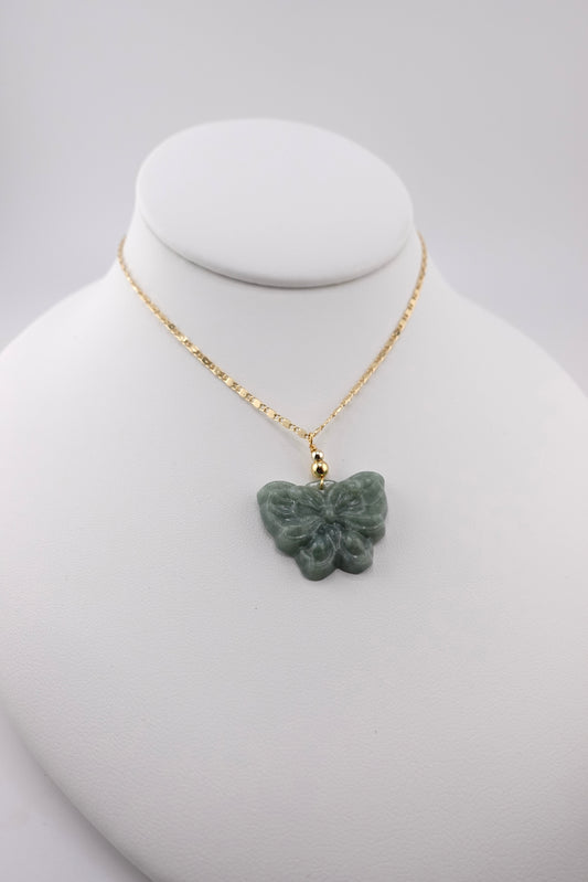 Jade butterfly necklace