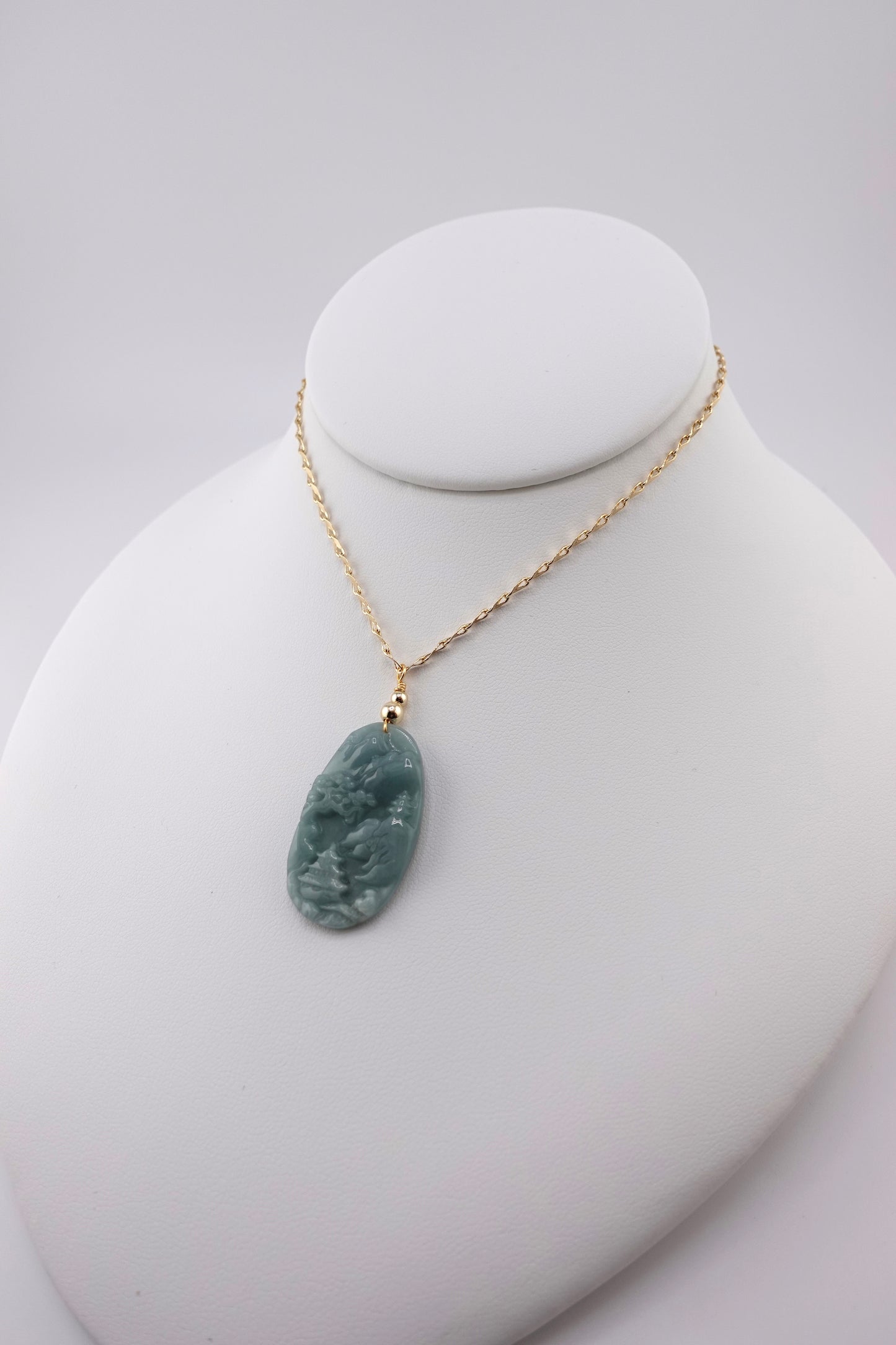 Jade landscape necklace