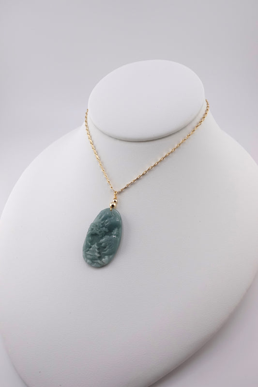 Jade landscape necklace