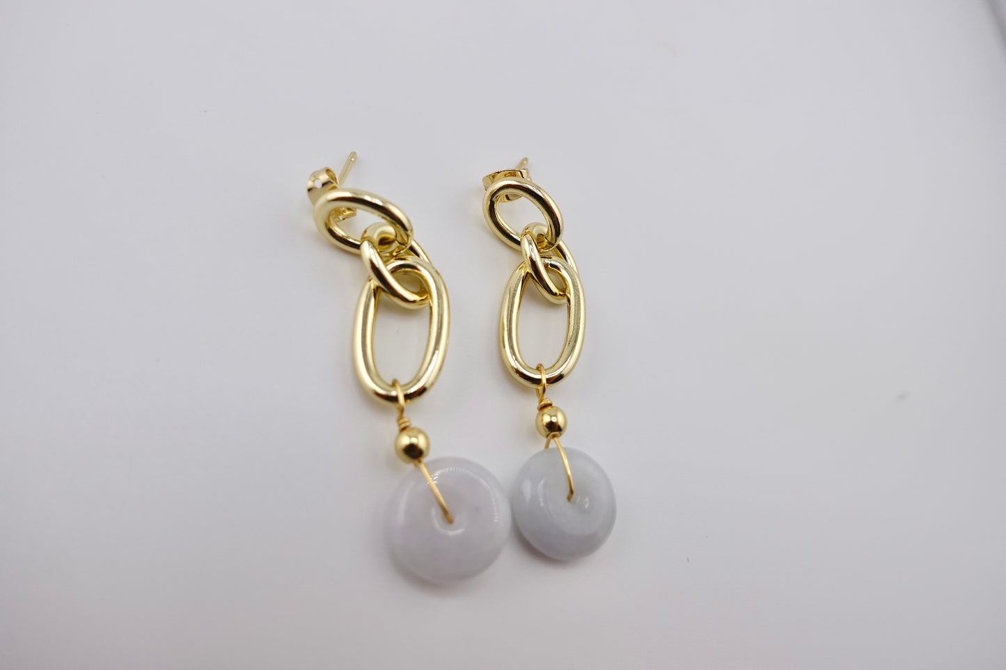 Drop jade earrings