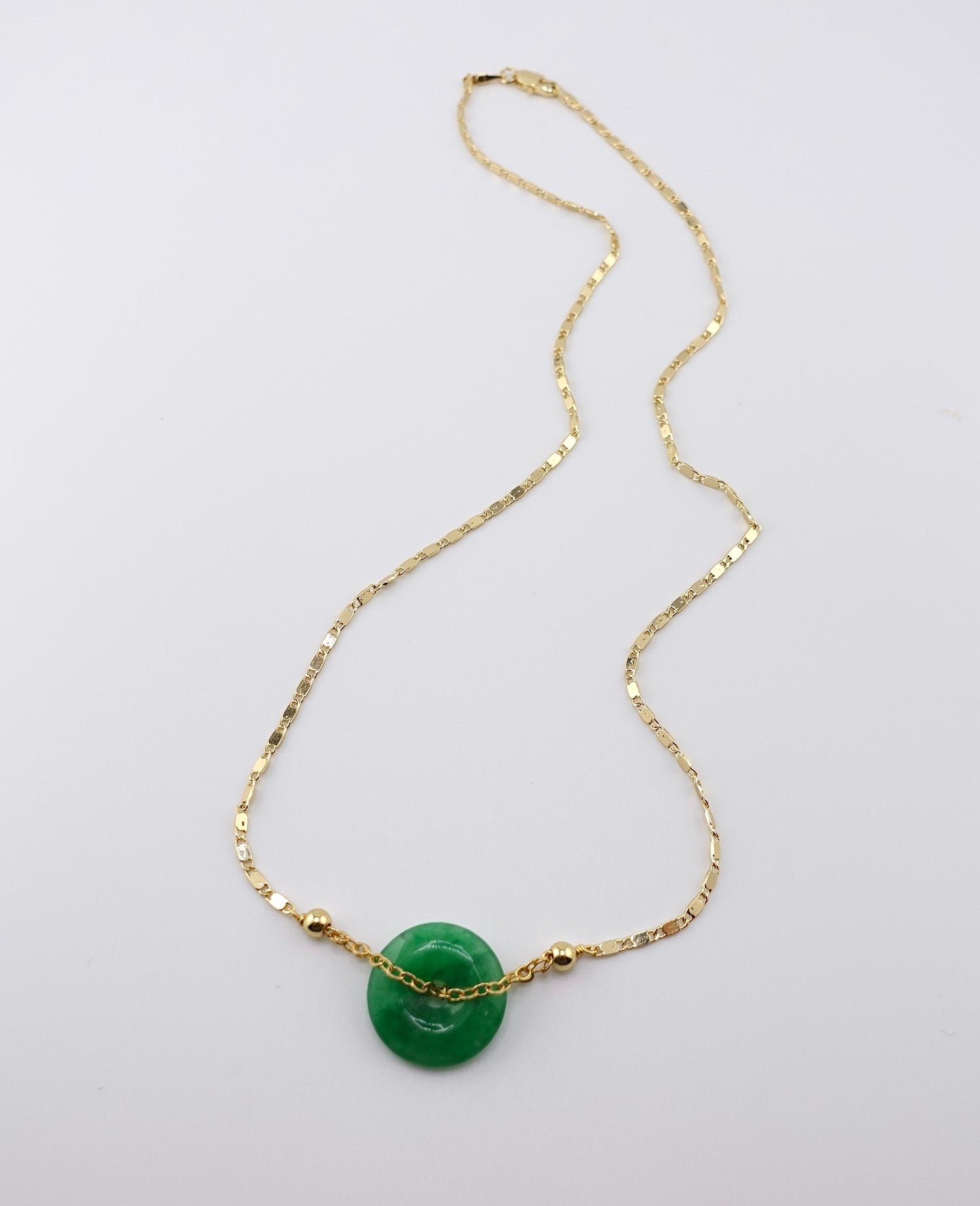 Small emerald jade necklace