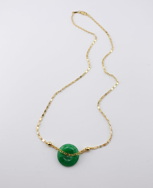 Small emerald jade necklace