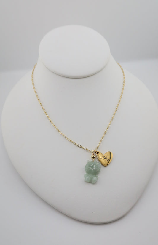 Hello kitty x ASHORE jade necklace