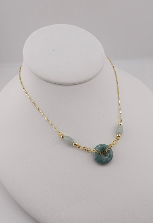 Jade donut necklace