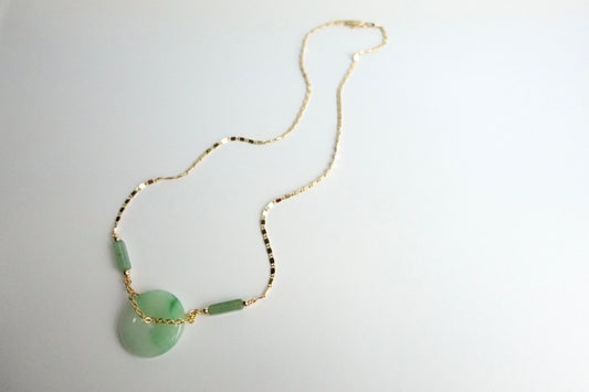 Jade donut necklace