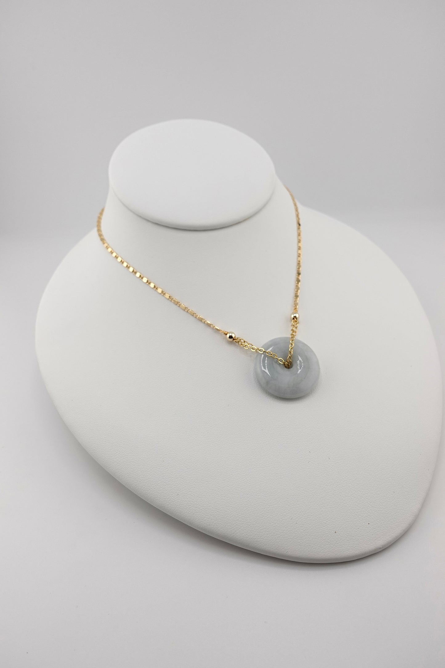 Jade donut necklace