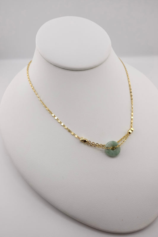 Mini jade donut necklace
