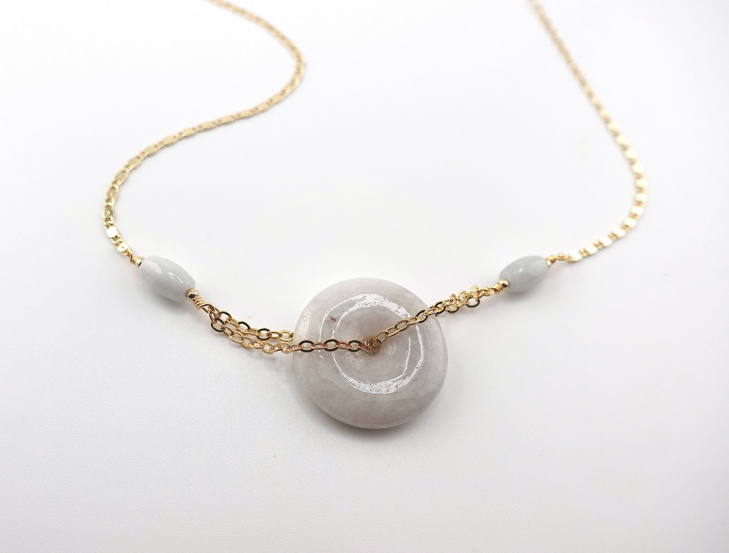 Jade donut necklace