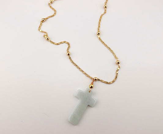 Jade cross necklace