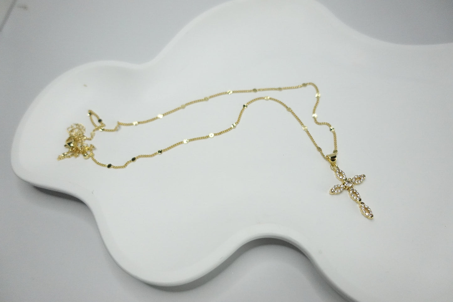 Cross stacker necklace