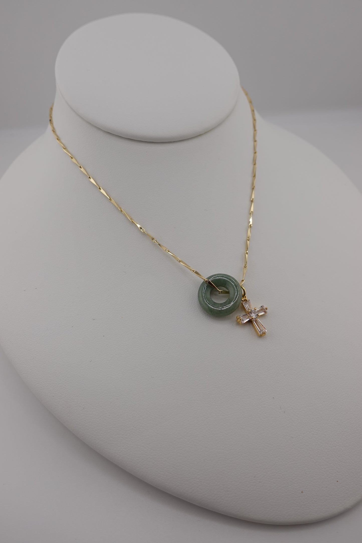 Jade charm necklace