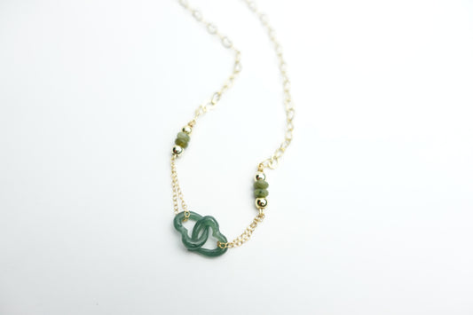 Dark jade lovers tide necklace