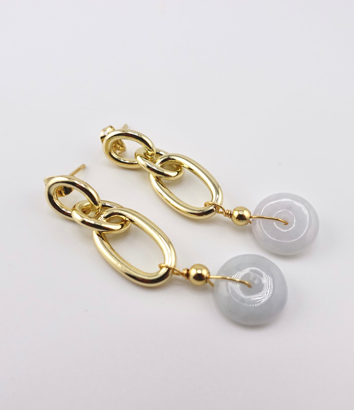 Drop jade earrings